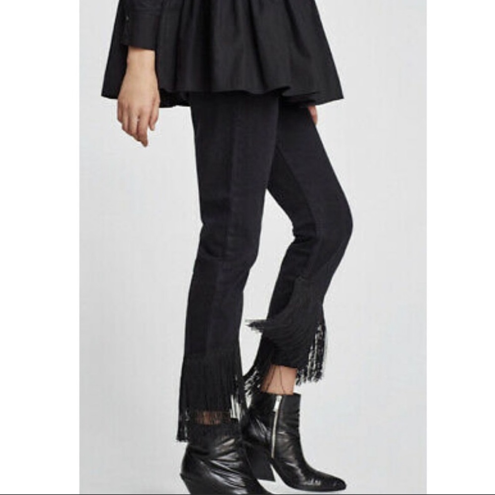 Zara Frayed Black Jeans